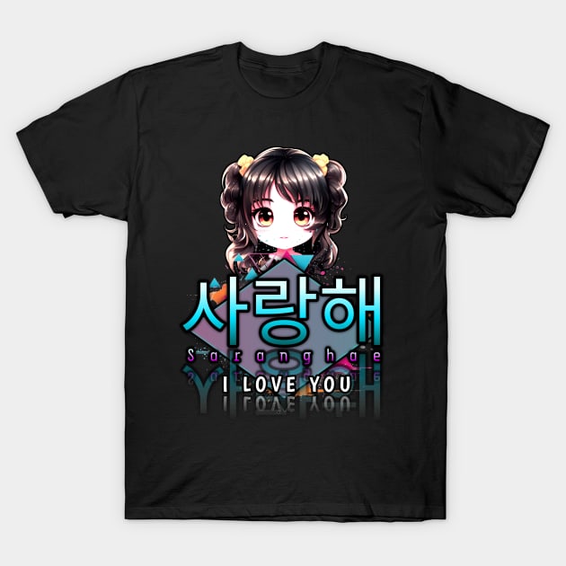 Saranghae - I Love You - Korean Quote T-Shirt by MaystarUniverse